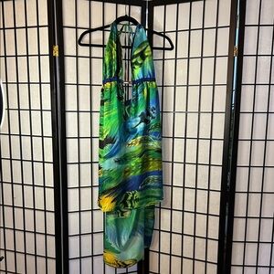 Vibrant Multicolor Halter Dress